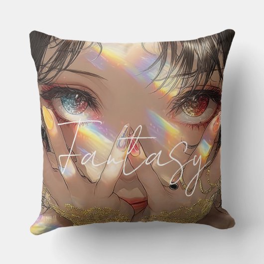 Ästhetisches / Dark Fantasy Mädchen Kissen (Rückseite)
