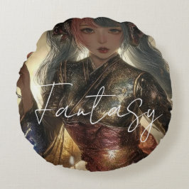Ästhetisches / Dark Fantasy Mädchen Rundes Kissen