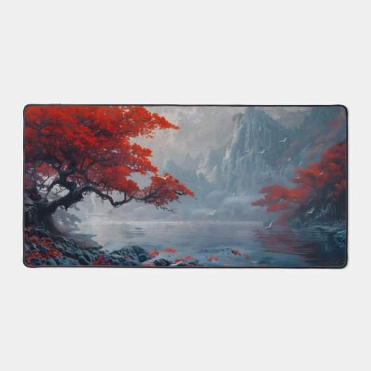 Ästhetisches Desktop - Landschaftliche Rote Bäume Schreibtischunterlage (Vorderseite)