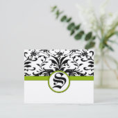 Ästhetisches Elegant im Apple Green Filigree Style RSVP Karte (Stehend Vorderseite)