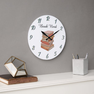 Ästhetisches Elegantes Buch Nerd Geschenk Minimal  Große Wanduhr