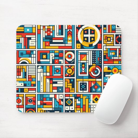 Ästhetisches Farbige Geometrisches Muster Mousepad (Mit Mouse)