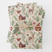 Ästhetisches Ferien-Karo-Geschenkpapier Geschenkpapier Set (Beispiel)