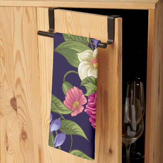 Ästhetisches florales nahtloses Muster Geschirrtuch