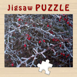 Ästhetisches Foto von eisigen Winterbuschroten Bee Puzzle