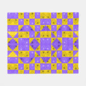 Ästhetisches geometrisches Schachbrett Muster Fleecedecke (Vorderseite (Horizontal))