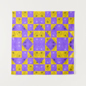 Ästhetisches geometrisches Schachbrett Muster Wandteppich (Vorderseite (Horizontal))