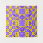 Ästhetisches geometrisches Schachbrett Muster Wandteppich (Vorderseite)