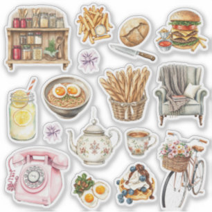 Ästhetisches Glück: Minimalistisches Sticker-Paket Aufkleber