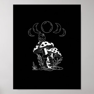 Ästhetisches Goblincore- und Cottagecore-Pilz-Koze Poster