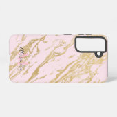 Ästhetisches Gold Marmor Rosa Rosa Samsung Galaxy Hülle (Rückseite (Horizontal))