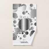 Ästhetisches Graues Abstraktes Polka Dots Muster W Badhandtuch Set (Handtuch)
