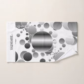 Ästhetisches Graues Abstraktes Polka Dots Muster W Badhandtuch Set (Handtuch)