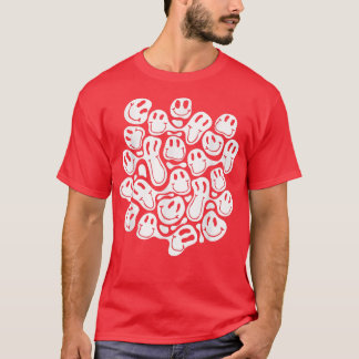 Ästhetisches graues Muster Schmelzung weißer flüss T-Shirt