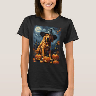Ästhetisches Halloween Bluthund Hund Hexenkürbis C T-Shirt