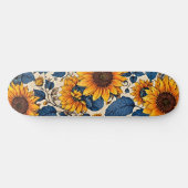 Ästhetisches Happy Sunflowers Muster Skateboard (Horizontal)