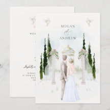 Ästhetisches Hochzeitsgartenpaar Aquarell