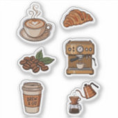 Ästhetisches Kaffee Shop Sticker-Paket Aufkleber (Vorderseite)
