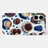 Ästhetisches Kaffee- und Schokoladen-Cupcake-Muste Case-Mate iPhone Hülle (Rückseite (Horizontal))