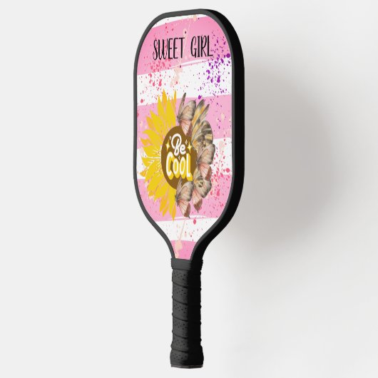 ästhetisches, kurzatmiges rosa Design Pickleball Schläger (Links)