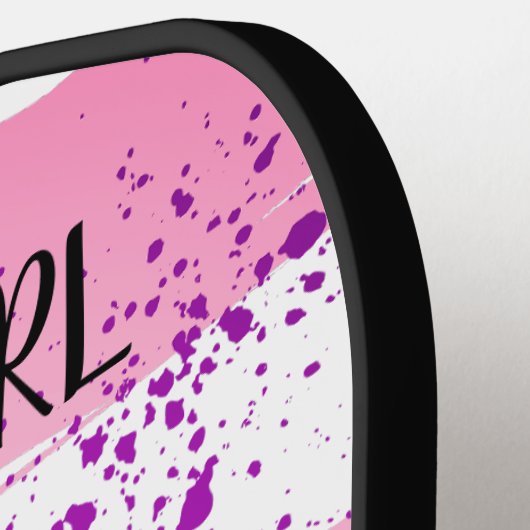 ästhetisches, kurzatmiges rosa Design Pickleball Schläger (Linke Seite)