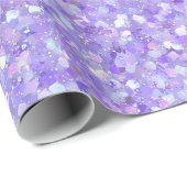 Ästhetisches Lavendel-Irideszentes Glitter-Muster Geschenkpapier (Rolleneckpunkt)