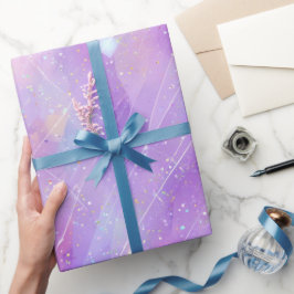 Ästhetisches Lavendel-Irideszentes Glitter-Muster Geschenkpapier