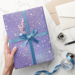 Ästhetisches Lavendel-Irideszentes Glitter-Muster Geschenkpapier