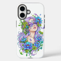 Ästhetisches lila florales Feen-Mädchen-Handyhülle