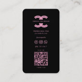Ästhetisches Logo C Black Pink Monogram Beruflich Visitenkarte (Rückseite)