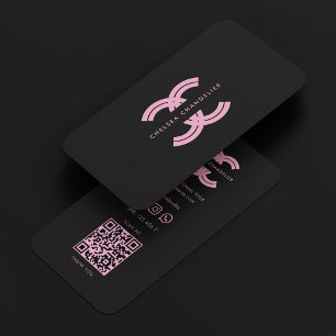 Ästhetisches Logo C Black Pink Monogram Beruflich Visitenkarte