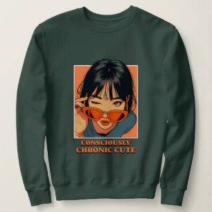 Ästhetisches Mädchen Grafik Sweatshirt