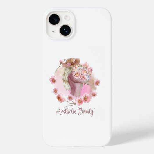 Ästhetisches Mädchen iPhone 14 Case | Schwarz & We (Rückseite)
