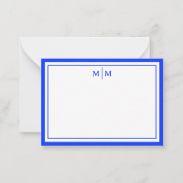Ästhetisches Minimalistisches Blau mit Border und Mitteilungskarte