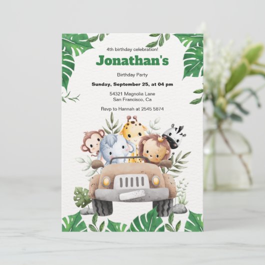 Ästhetisches Minimalistisches Tier Einladung zum G (Stehend Vorderseite)