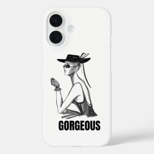 Ästhetisches Mode-Mädchen-iPhone-Case | Schwarz & Case-Mate iPhone Hülle (Rückseite)