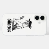 Ästhetisches Mode-Mädchen-iPhone-Case | Schwarz & Case-Mate iPhone Hülle (Rückseite (Horizontal))
