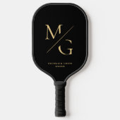 Ästhetisches Monogramm Beruflich Premium Black Pickleball Schläger (Vorderseite)