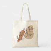 Ästhetisches motivierend Zitat mit einer zeichnend Tragetasche (Rückseite)