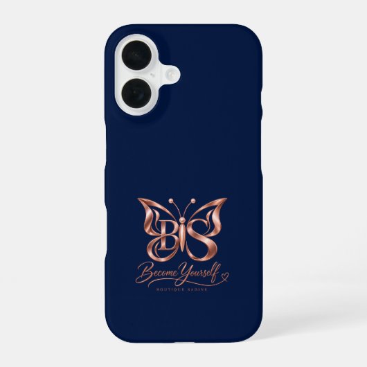 Ästhetisches Navy iPhone 16 Case | Minim Hülle (Rückseite)