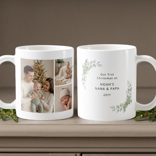 Ästhetisches Neujahrsfoto der ersten Großeltern Kaffeetasse