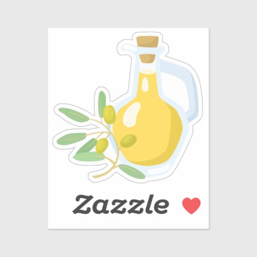 Ästhetisches Olivenöl und Oliven Aufkleber (Blatt)