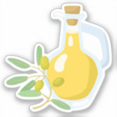 Ästhetisches Olivenöl und Oliven Aufkleber (Vorderseite)