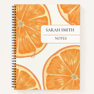 Ästhetisches Oranges Notizbuch   Individuelles Nam