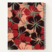 Ästhetisches Personalisiertes Rot-Schwarz-Flora-Mu Notizblock (Rückseite)