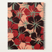 Ästhetisches Personalisiertes Rot-Schwarz-Flora-Mu Planer (Rückseite)