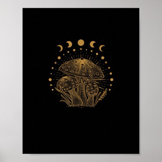Ästhetisches Pilzhäuschen Goblincore Poster (Vorne)