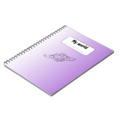 Ästhetisches Planeten Notizbuch | Minimal violette Notizblock (Linke Seite)