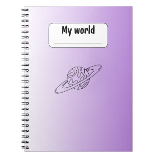 Ästhetisches Planeten Notizbuch | Minimal violette Notizblock