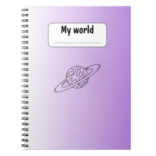Ästhetisches Planeten Notizbuch | Minimal violette Notizblock (Vorderseite)